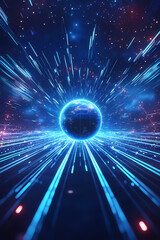 Wall Mural - Earth in a Cosmic Data Stream