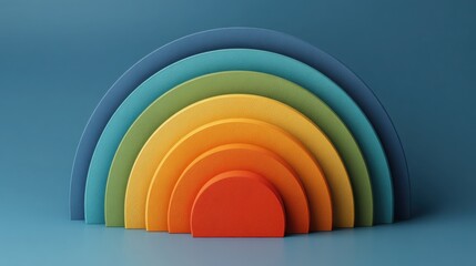 Poster - Rainbow colored paper sculpture representing vibrant creativity and compassion in an elegant business interface design