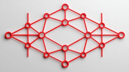 Poster - close-up of a red molecule representing the building blocks of life in a minimalist business concept