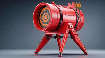Poster - Vibrant red fire extinguisher device representing business opportunity radar conceptualizing safety and preparedness
