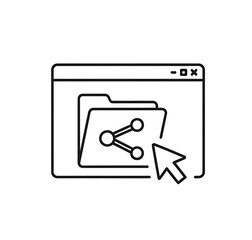 Poster - Share File Icon Browser Window with Folder and Share Symbol for Data Transfer