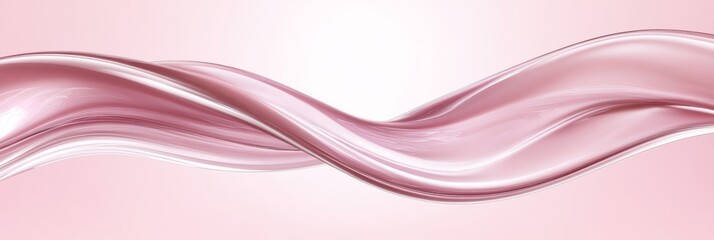 Poster - Elegant Blush Raspberry Seamless Wave Pattern with Soft Shapes for Minimalist Background Design