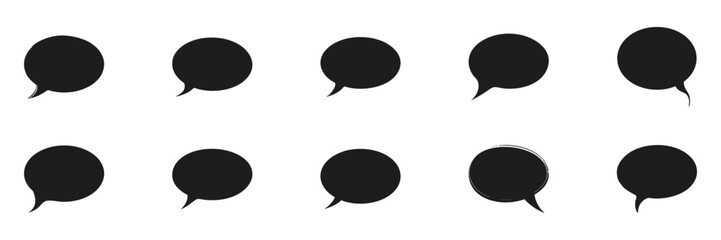 Poster - Speech Bubble Icon Set. Communication And Dialogue Symbols Collection. Isolated Vector Illustration