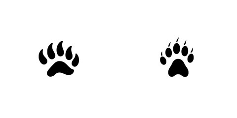 Poster - Black animal paw prints isolated on a white background suitable for various design projects