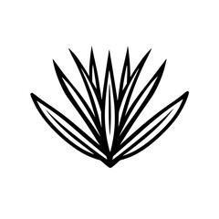 Poster - Black icon of agave plant representing nature, growth, and sustainability in a minimalistic design