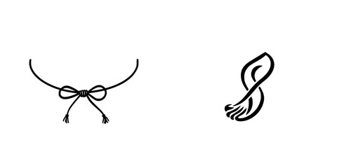 Poster - Black icon depicting a knot and a flowing design reflecting elegance and simplicity in modern graphic art