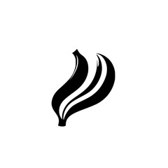 Poster - Stylized black icon representing a flowing leaf, symbolizing nature and growth in a minimalist design