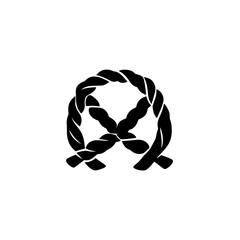 Poster - Creative black icon featuring intertwined braids, showcasing a modern design with elegance and simplicity