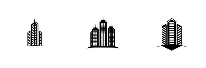 Poster - Iconic black building designs representing modern architecture and urban development trends
