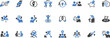 © Geetaroy - Customer Support & Helpdesk Icon Set – Service, Chat, Headset, Agent, Communication, Helpline, Support Team, Feedback, Assistance, Tech Help