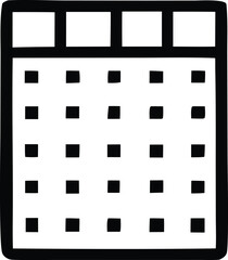 Poster - Simple black and white icon of a grid or table with rows and columns representing data organization
