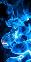 Poster - Stunning Abstract Design Featuring Swirling Blue Flames on a Dark Background for Text and Art Use
