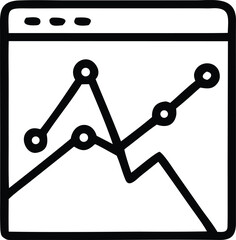 Poster - Simple hand drawn line graph icon within a browser window interface representing data analysis and trends