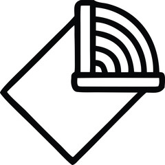Poster - Abstract black and white graphic symbol representing a signal radiating from a corner within a diamond shape