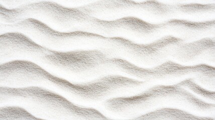 Poster - Smooth waves of pristine white sand create a serene textured background, perfect for evoking tranquility and summer vibes