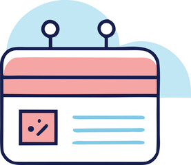 Fototapete - Abstract illustration of a digital interface with a profile picture and text lines set against a soft blue background
