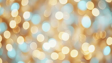Poster - Blurred teal and orange bokeh lights creating a festive, celebratory atmosphere, perfect for backgrounds and overlays