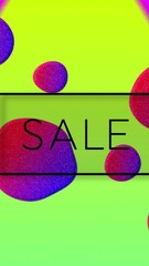 Poster - Animation of sale text over vibrant pattern background