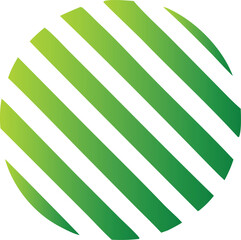 Fototapete - Abstract circular design featuring diagonal green stripes with a subtle textured gradient on a clean white background