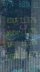 Poster - Animation of financial data processing over cityscape