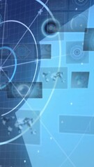 Poster - Animation of digital data processing over scope scanning on black background