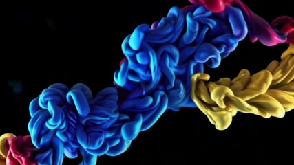 Wall Mural - Seamless Looping Video Colorful Ink Smoke Motion
