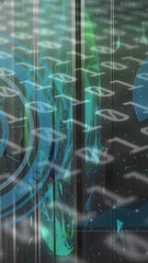 Poster - Animation of binary codes, graphs with hud processing on digital interface