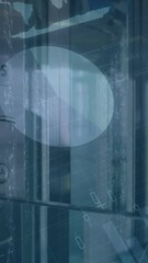 Poster - Animation of data processing over lift in office