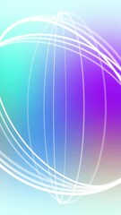 Poster - Animation of white circles moving on blue and red background