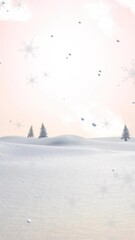 Poster - Animation of snow falling over winter scenery
