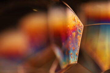 Poster - Chemical bubble in macro on dark background, geometric shapes 