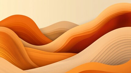 Poster - Abstract Waves in Shades of Orange Seamless Decorative Backdrop Design for Unique Textures