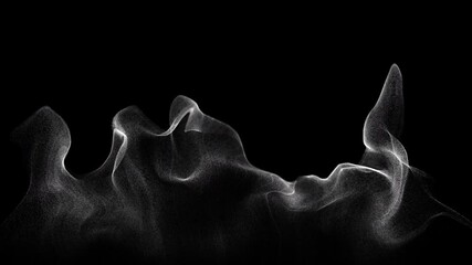 Wall Mural - smoke wisps fluid flow on black background
