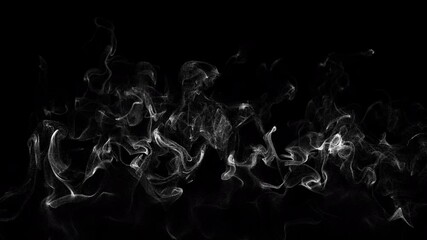 Wall Mural - smoke wisps fluid flow on black background