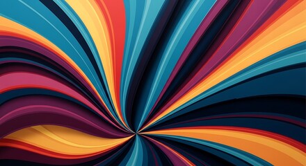 Vibrant gradient lines background emanating from a central focal point
