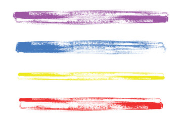 Poster - Hand drawn colorful brush strokes, highlight lines, highlighter design elements, colorful pen or marker lines underline