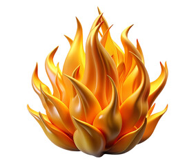 Poster - Stylized Flame with Orange and Yellow Tones on Transparent Background Illustration