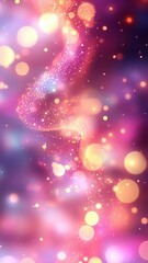 Poster - Delicate pink sparkling drifting through petals glitter, producing ethereal bokeh with luminous, soft edged light orbs