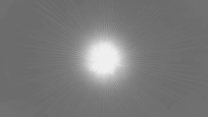 Wall Mural - White sunburst light seamless looping video with radiant glowing rays.
