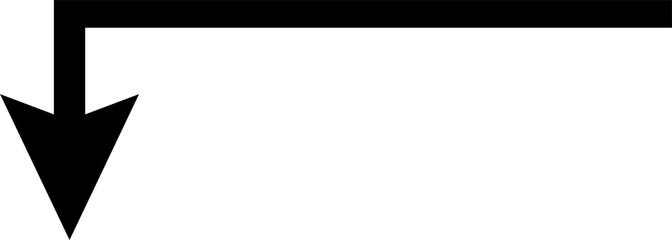 Poster - Black arrow pointing down and to the left