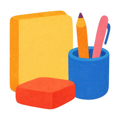 Poster - PNG Colorful stationery illustration PNG
