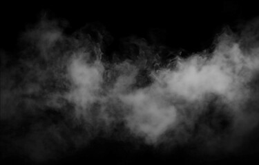 ethereal cloud of mist against a stark black backdrop evokes a sense of mystery and serene stillness