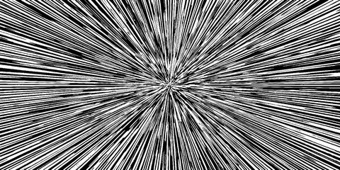 Poster - Abstract radial ink line fragments creating dynamic blast effect