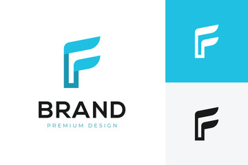 Aufkleber - Abstract geometric vector letter F logo creative shapes for business brand name, corporate branding, and product identity