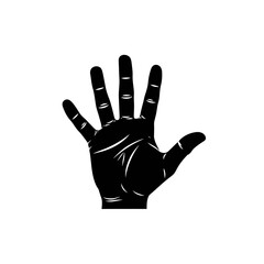 Poster - Vector art of black hand with fingers isolated on white background in vector