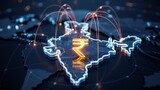 Global financial network showing investment and capital flowing into India's economy