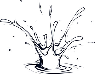 Leinwandbilder - Artistic black and white splash illustration with dynamic fluid motion