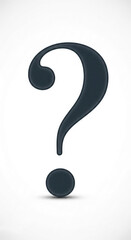Fototapete - Dark-grey question mark on white background,  simple design, symbolizes inquiry, uncertainty,  question,  FAQ, help