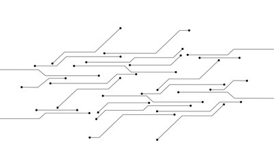 Wall Mural - abstract circuit board design: lines, nodes, connections, technology, innovation