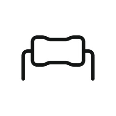 Poster - Resistor line icon, electrical resistor electronic component vector symbol with editable stroke